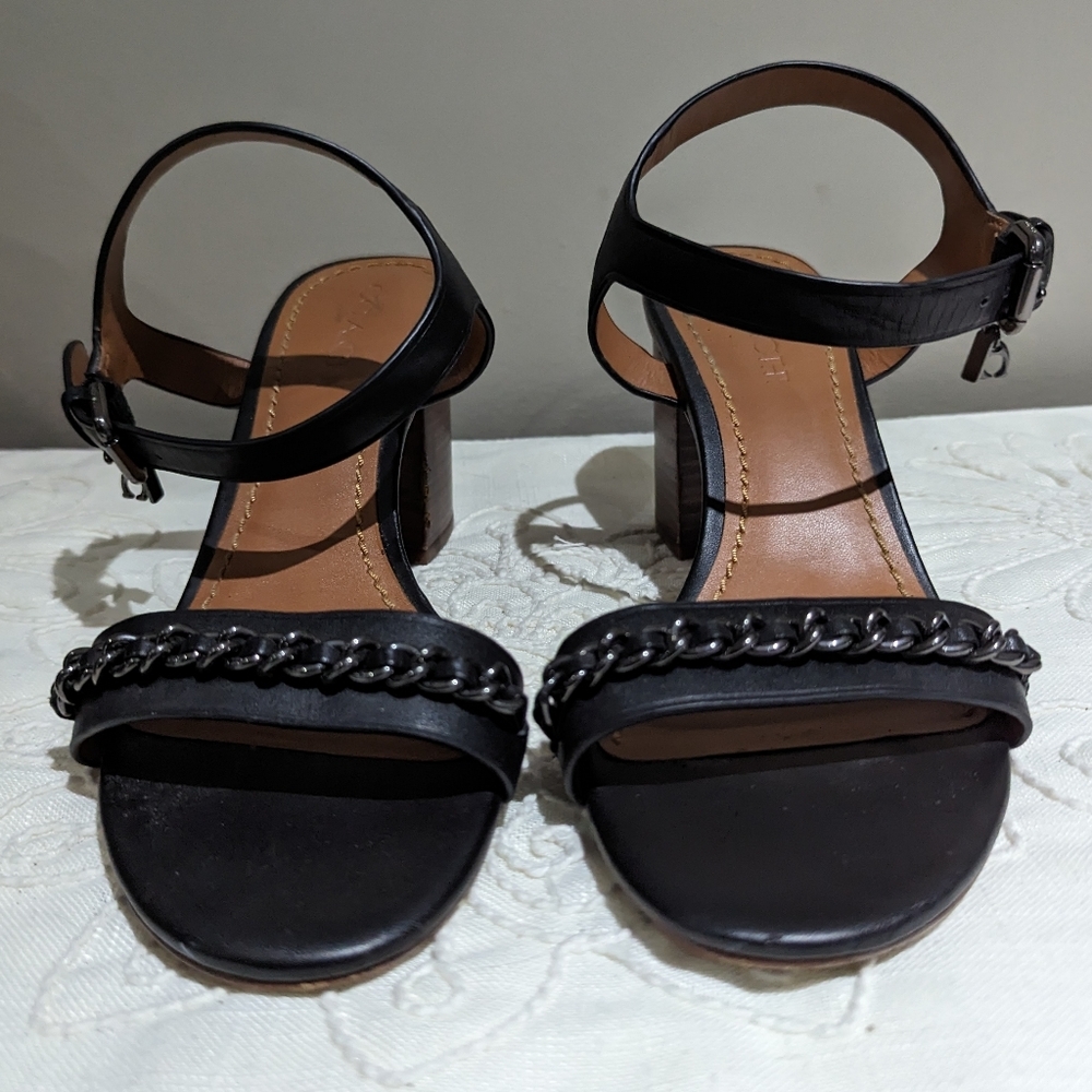 Coach Stacked Heel Sandals